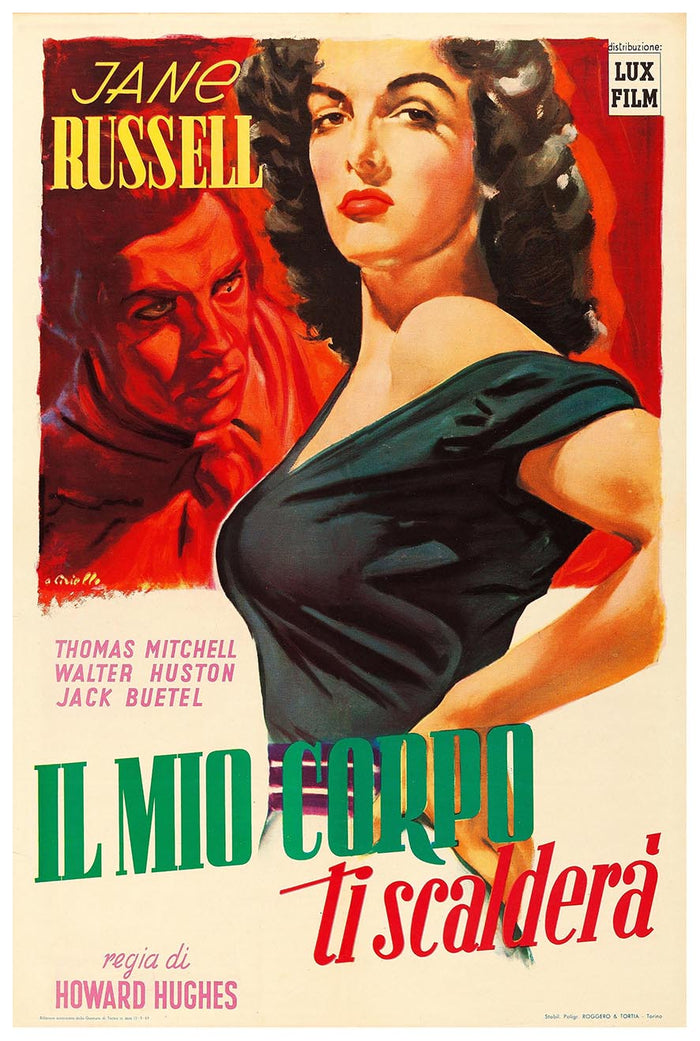 The Outlaw 1943 - Italian - Vintage Classic Movie Poster