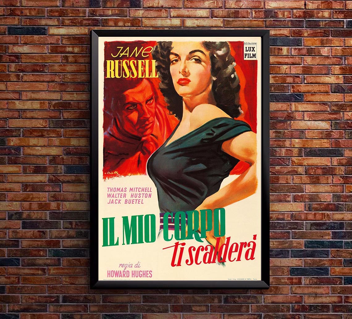 The Outlaw 1943 - Italian - Vintage Classic Movie Poster