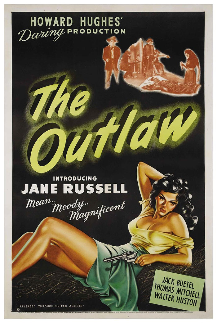 The Outlaw 1943 v1 - Vintage Classic Movie Poster