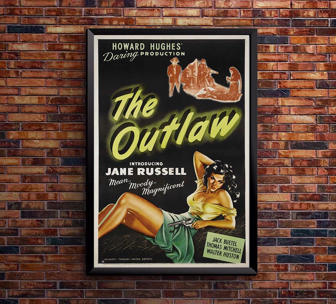 The Outlaw 1943 v1 - Vintage Classic Movie Poster