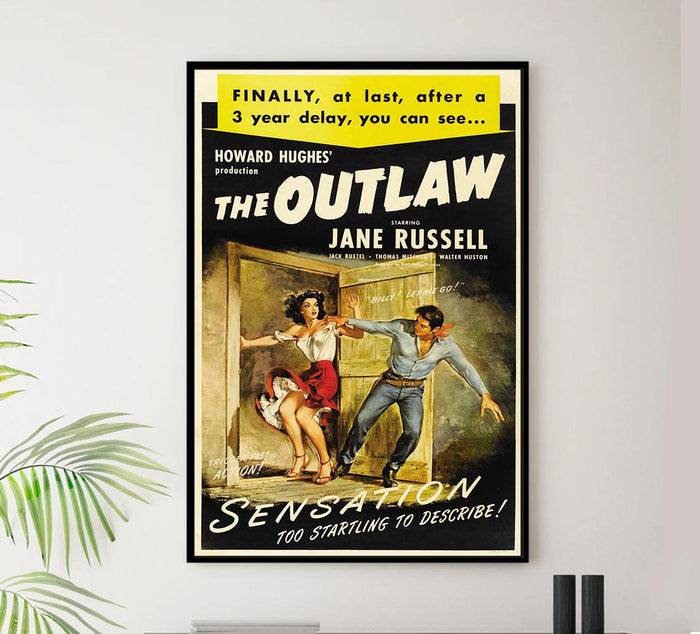 The Outlaw 1943 v3 - Vintage Classic Movie Poster
