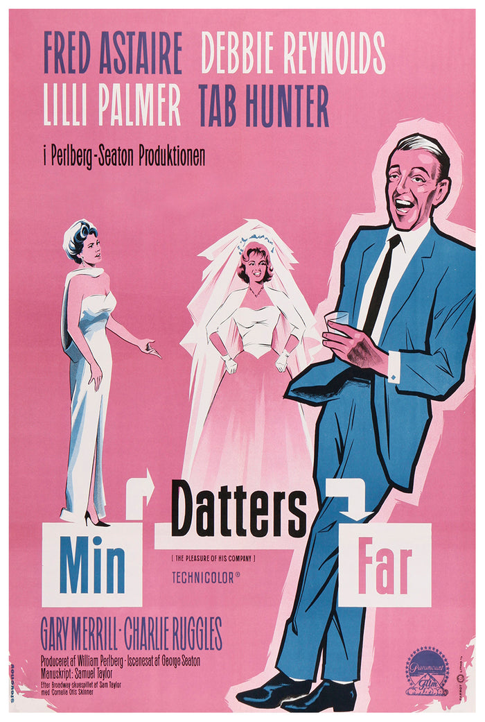 The Pleasure of His Company 1961 - Fred Astaire - Denmark - Classic Movie Poster