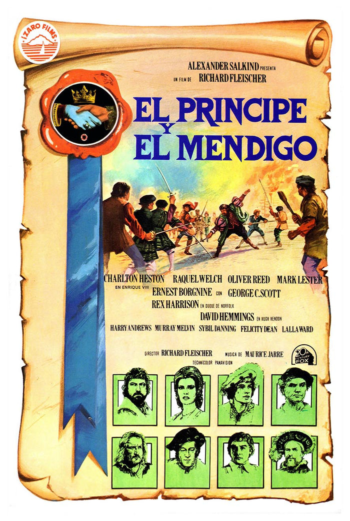 The Prince and the Pauper 1977 - Spanish - Charlton Heston - Vintage Classic Movie Poster