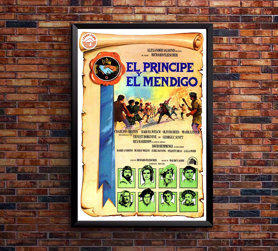 The Prince and the Pauper 1977 - Spanish - Charlton Heston - Vintage Classic Movie Poster