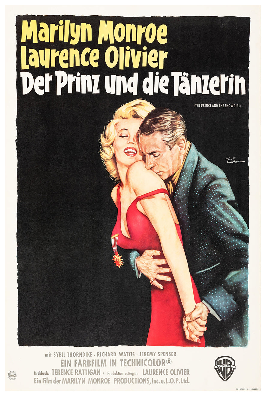 The Prince and the Showgirl 1957 - Laurence Olivier - Germany - Classic Movie Poster