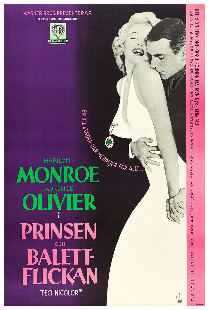 The Prince and the Showgirl 1957 - Laurence Olivier - Sweden - Classic Movie Poster