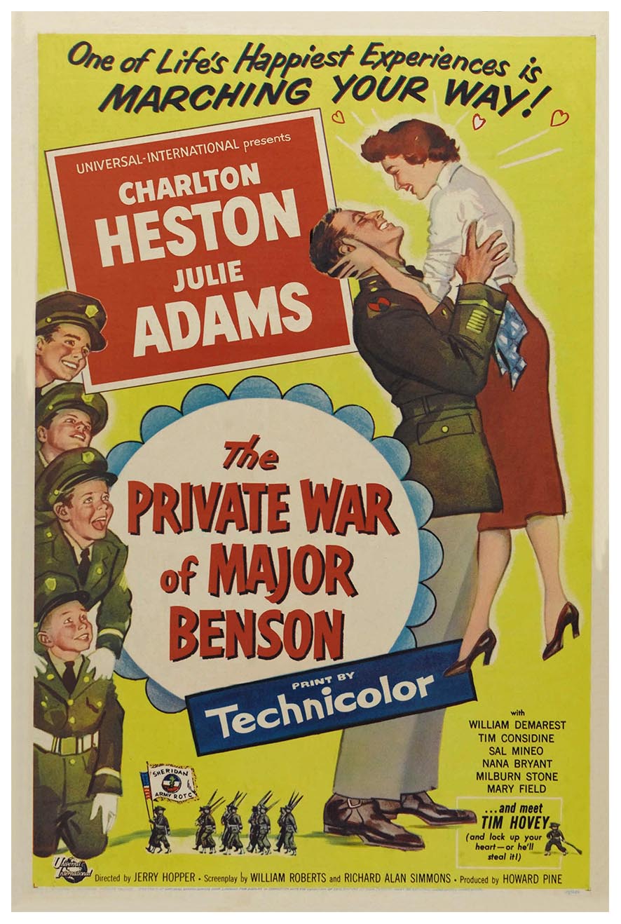 The Private War of Major Benson 1955 - Charlton Heston - Vintage Classic Movie Poster