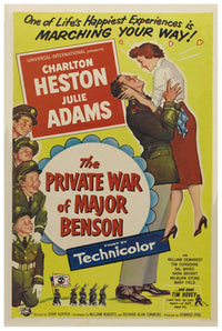 The Private War of Major Benson 1955 - Charlton Heston - Vintage Classic Movie Poster