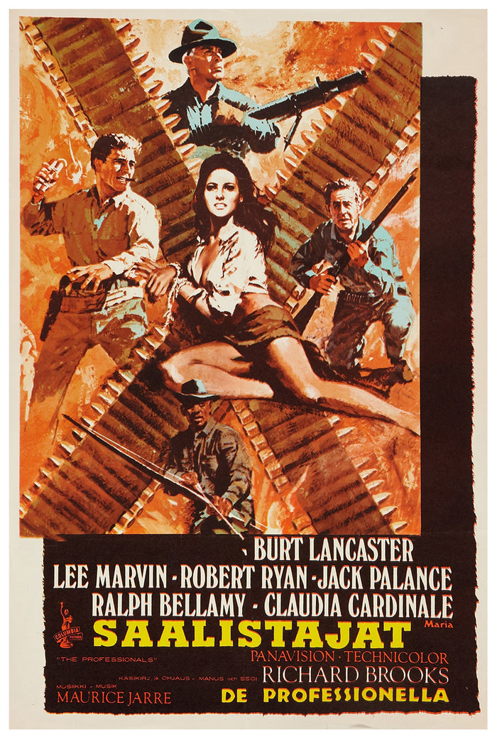 The Professionals 1966 - Burt Lancaster - Finland - Classic Movie Poster