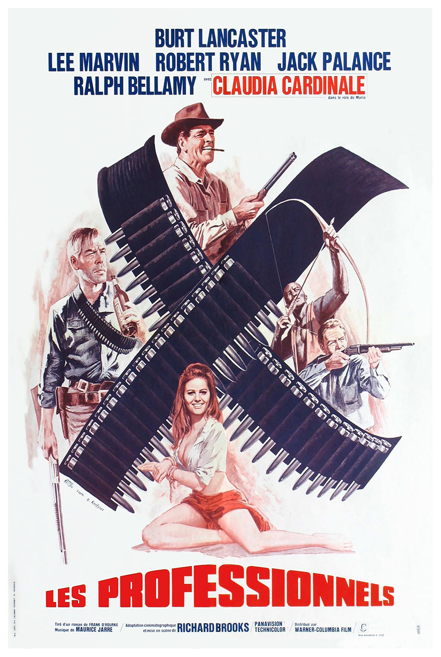 The Professionals 1966 - Burt Lancaster - France (2) - Classic Movie Poster