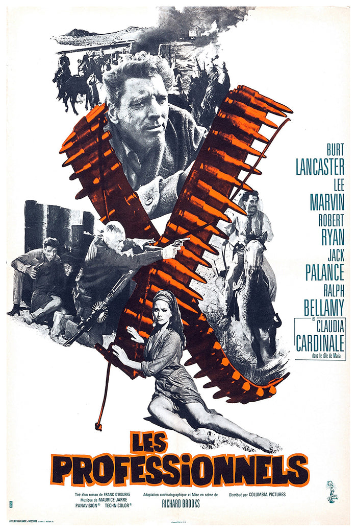 The Professionals 1966 - Burt Lancaster - France - Classic Movie Poster
