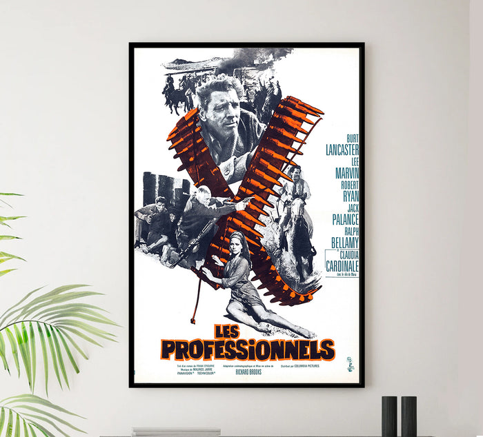 The Professionals 1966 - Burt Lancaster - France - Classic Movie Poster