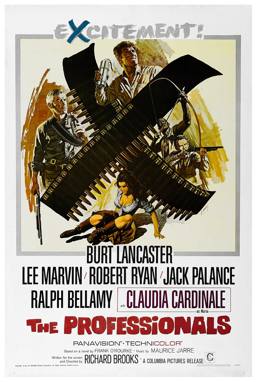 The Professionals 1966 - Burt Lancaster - US - Classic Movie Poster
