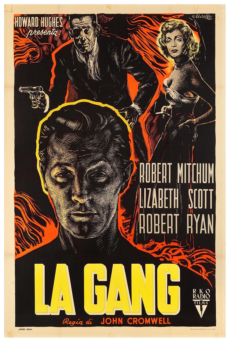 The Racket 1951 - Italian - Robert Mitchum - Vintage Classic Movie Poster