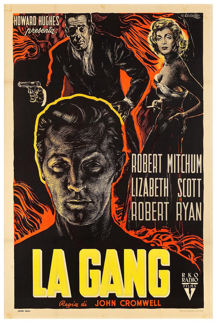 The Racket 1951 - Italian - Robert Mitchum - Vintage Classic Movie Poster