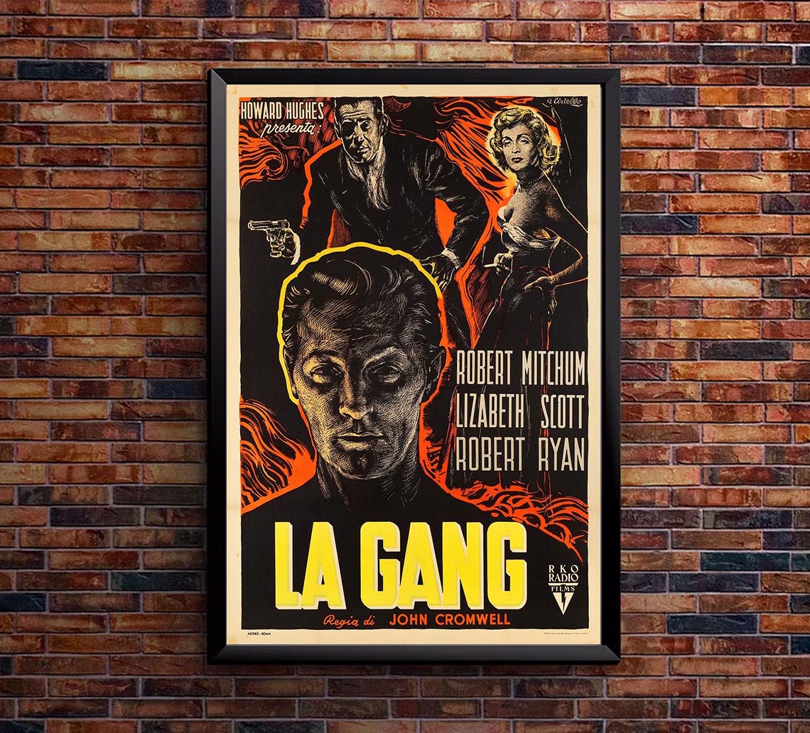 The Racket 1951 - Italian - Robert Mitchum - Vintage Classic Movie Poster