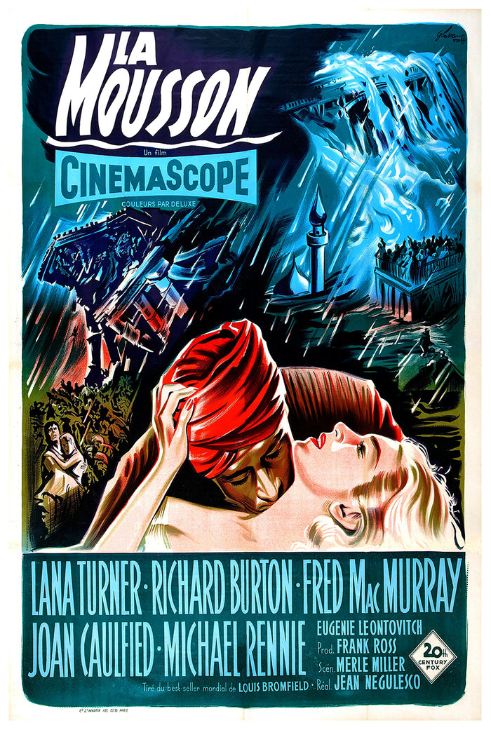 The Rains of Ranchipur 1955 - Richard Burton - France - Classic Movie Poster