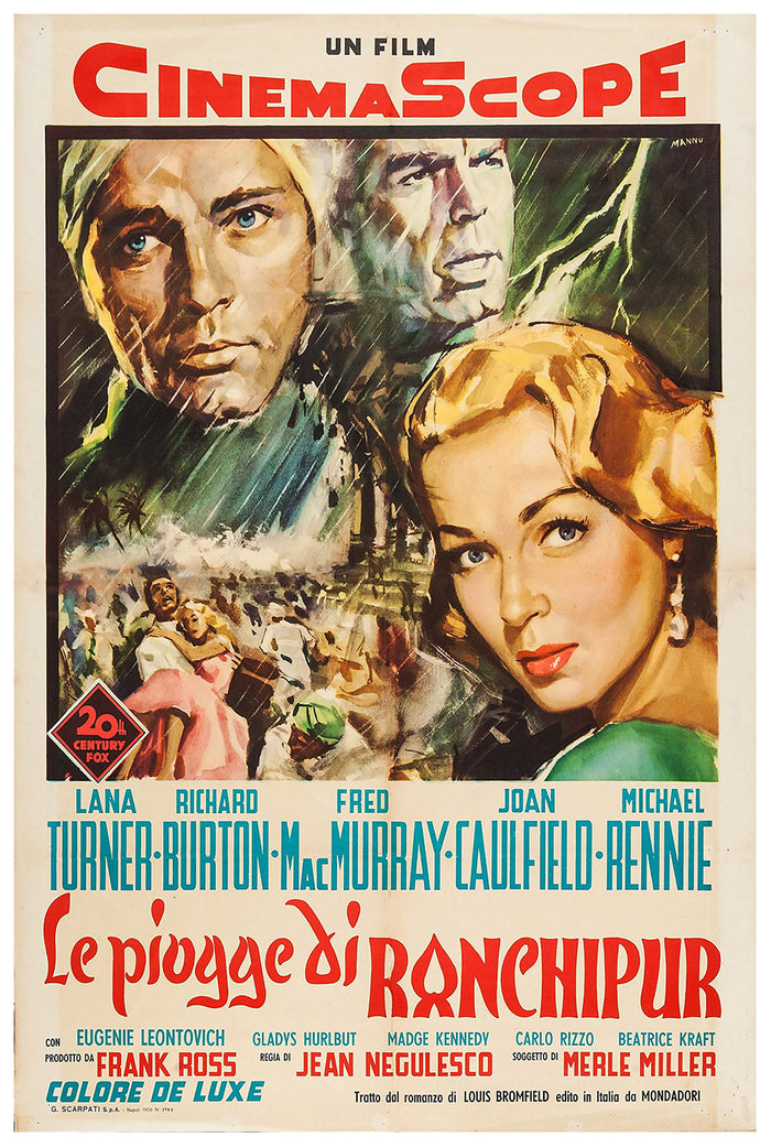 The Rains of Ranchipur 1955 - Richard Burton - Italy - Classic Movie Poster