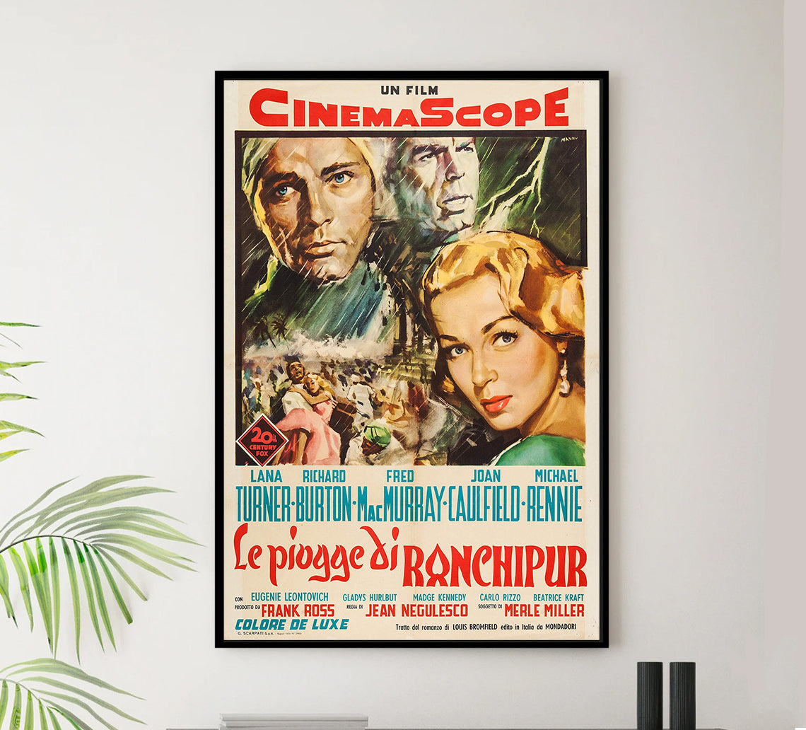The Rains of Ranchipur 1955 - Richard Burton - Italy - Classic Movie Poster