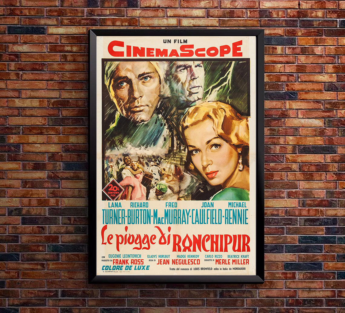 The Rains of Ranchipur 1955 - Richard Burton - Italy - Classic Movie Poster
