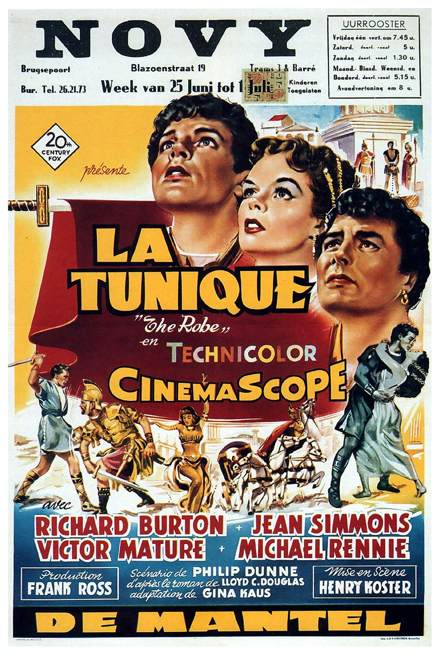 The Robe 1953 - Richard Burton - Belgium - Classic Movie Poster