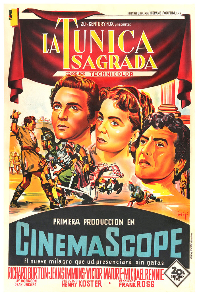 The Robe 1953 - Richard Burton - Spain 2 - Classic Movie Poster