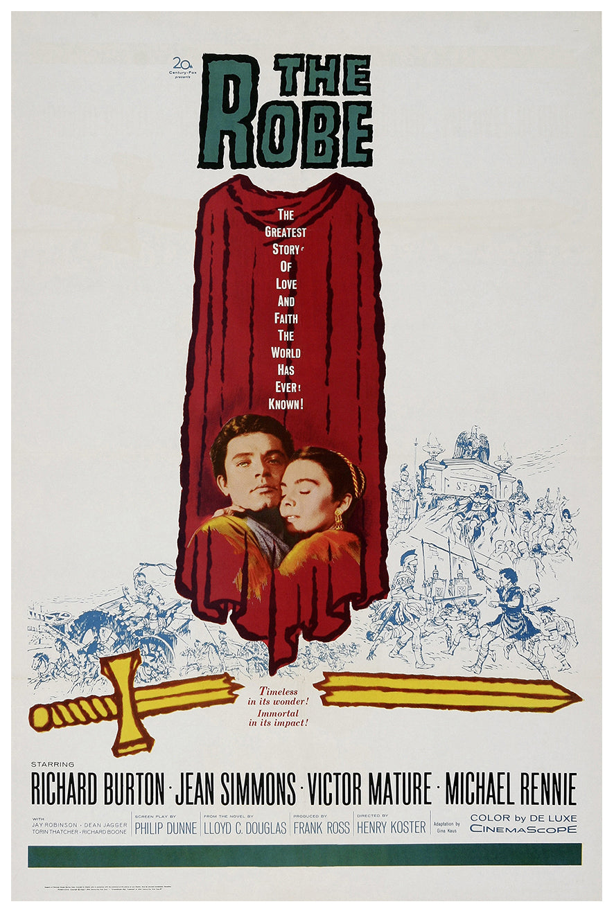 The Robe 1953 - Richard Burton - US - Classic Movie Poster