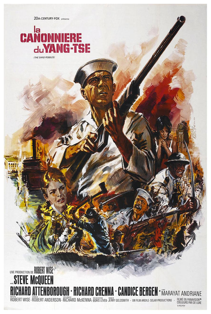 The Sand Pebbles 1966 - French - Steve McQueen - Vintage Classic Movie Poster