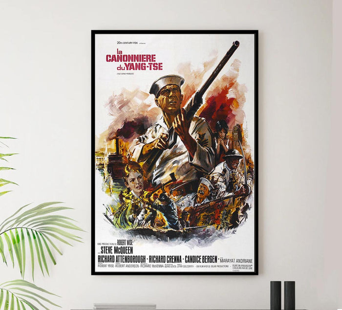 The Sand Pebbles 1966 - French - Steve McQueen - Vintage Classic Movie Poster