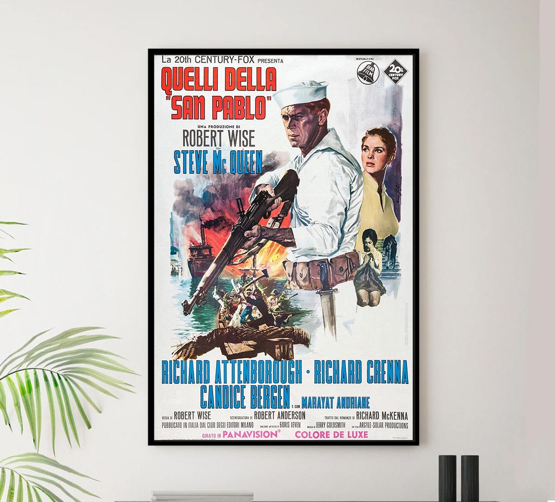 The Sand Pebbles 1966 - Italy - Steve McQueen - Vintage Classic Movie Poster