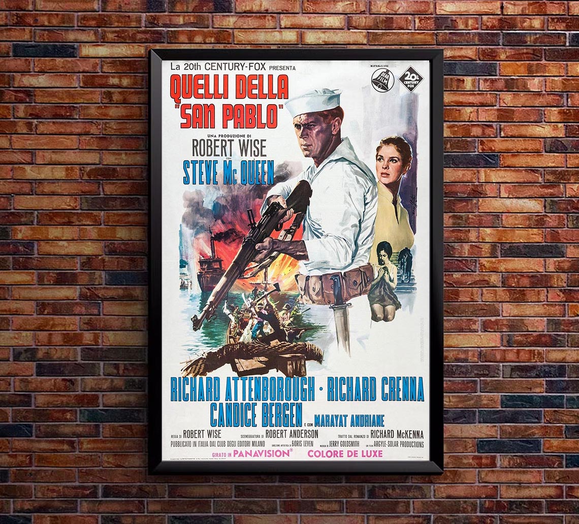 The Sand Pebbles 1966 - Italy - Steve McQueen - Vintage Classic Movie Poster
