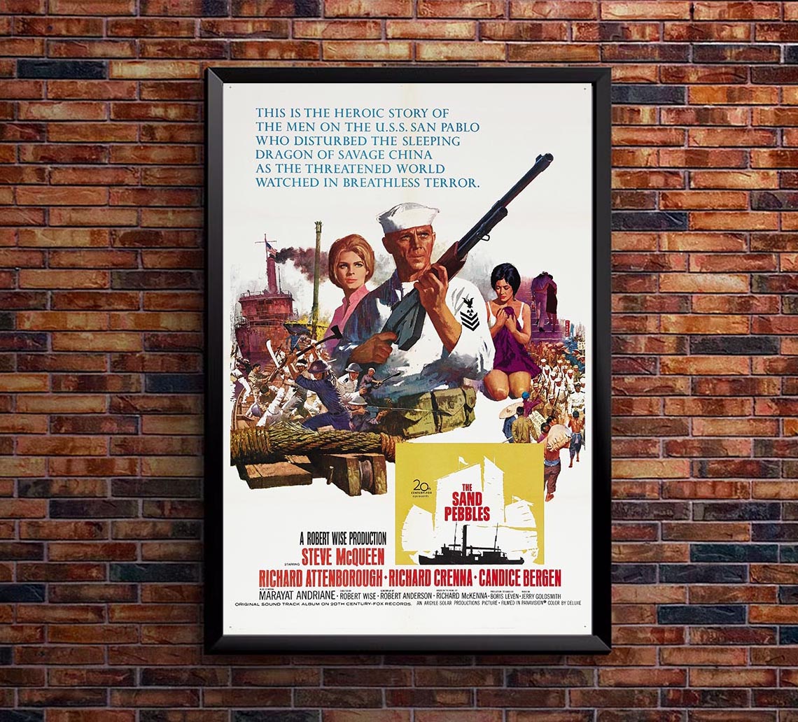 The Sand Pebbles 1966 - Steve McQueen - Vintage Classic Movie Poster