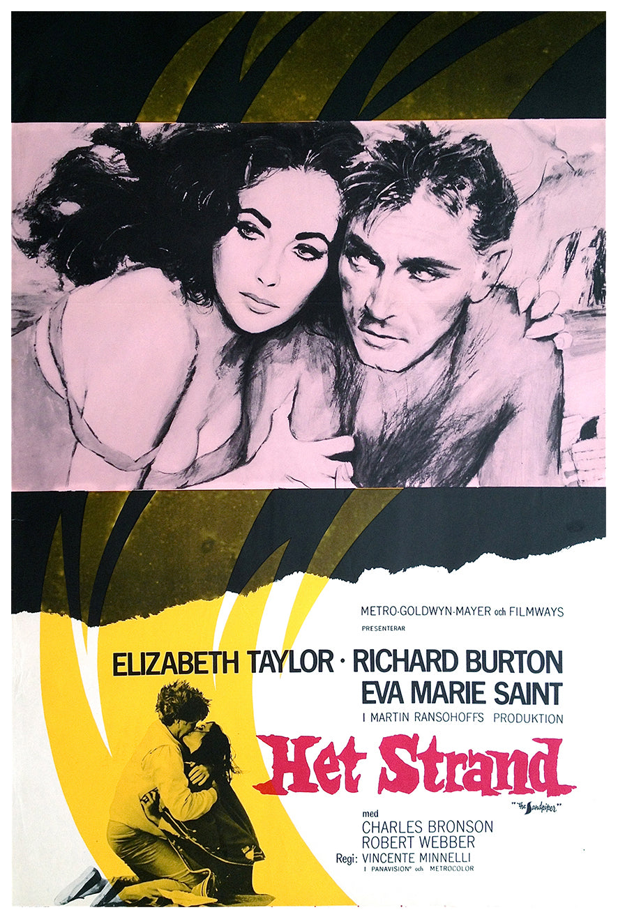 The Sandpiper 1965 - Richard Burton - Sweden - Classic Movie Poster