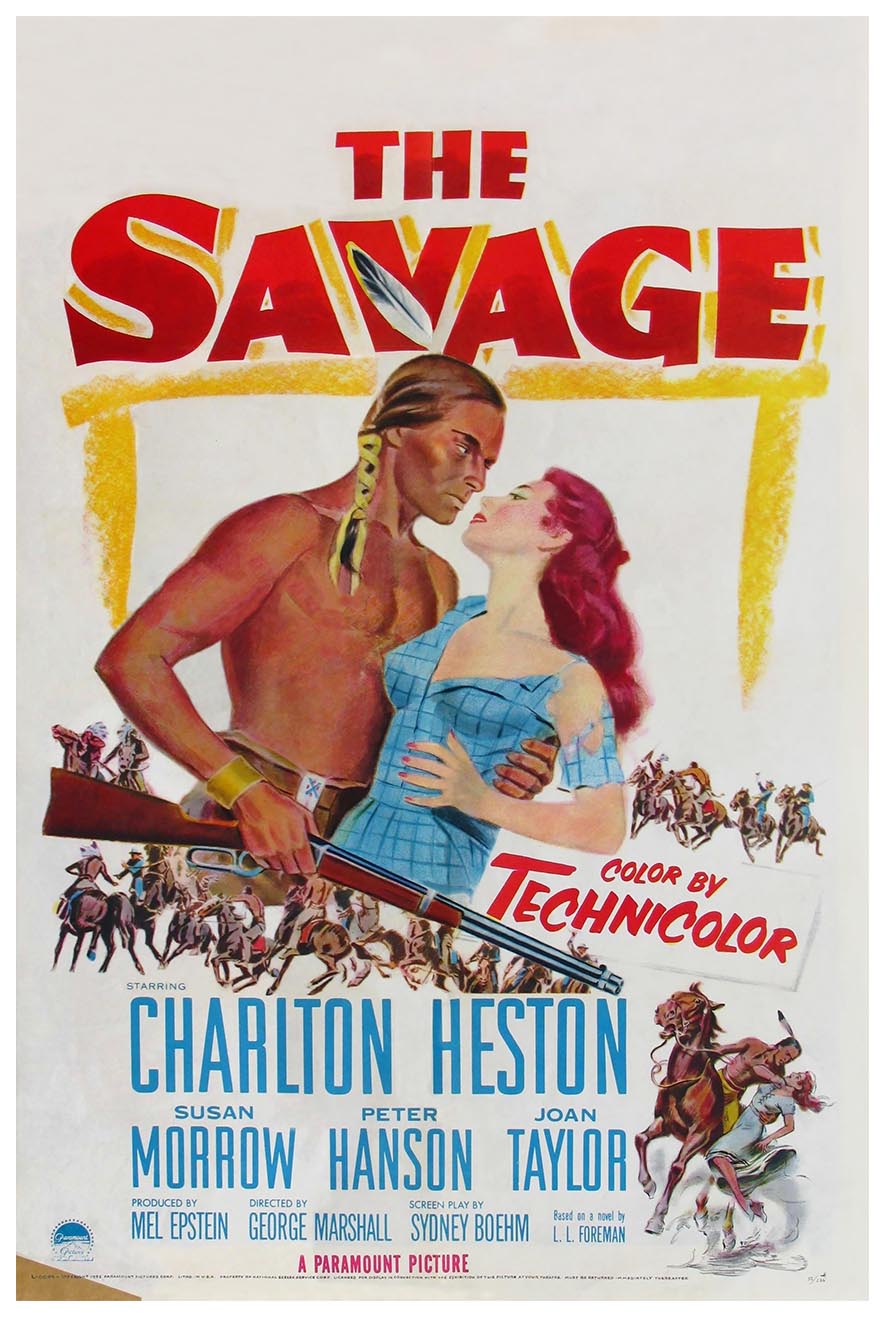 The Savage 1952 - Charlton Heston - Vintage Classic Movie Poster