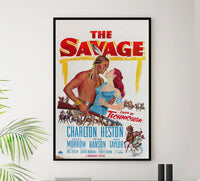 The Savage 1952 - Charlton Heston - Vintage Classic Movie Poster