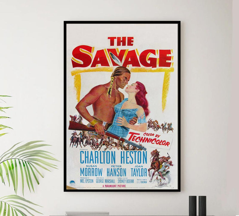 The Savage 1952 - Charlton Heston - Vintage Classic Movie Poster