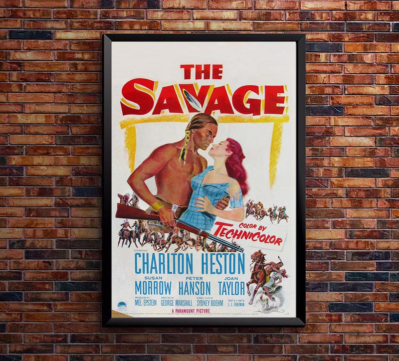 The Savage 1952 - Charlton Heston - Vintage Classic Movie Poster