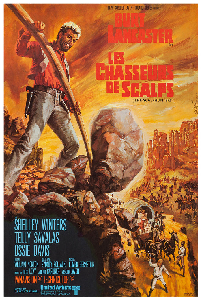 The Scalphunters 1968 - Burt Lancaster - France - Classic Movie Poster