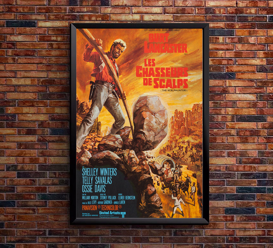 The Scalphunters 1968 - Burt Lancaster - France - Classic Movie Poster