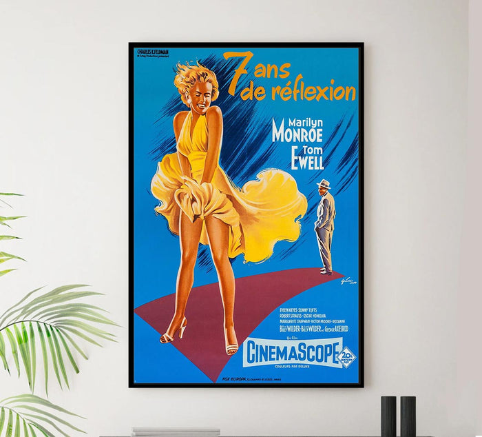 The Seven Year Itch 1955 - French - Vintage Classic Movie Poster