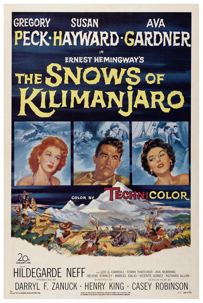 The Snows of Kilimanjaro 1952 – Vintage Classic Movie Poster