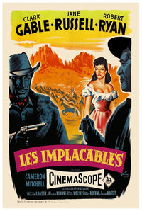 The Tall Men 1955 - French - Vintage Classic Movie Poster