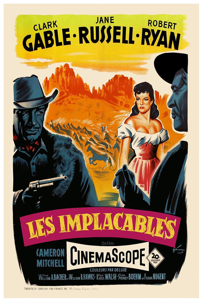 The Tall Men 1955 - French - Vintage Classic Movie Poster
