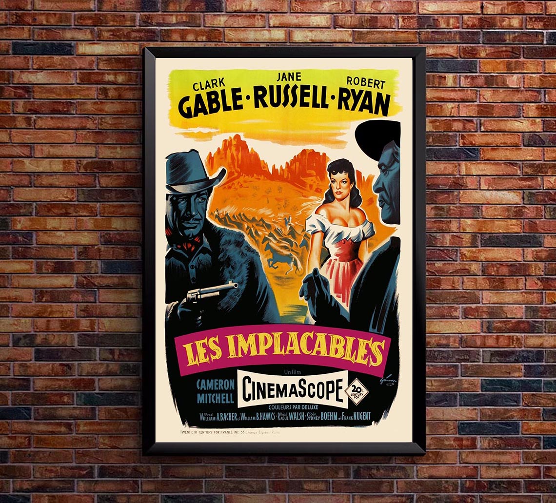The Tall Men 1955 - French - Vintage Classic Movie Poster