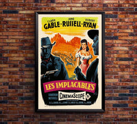 The Tall Men 1955 - French - Vintage Classic Movie Poster