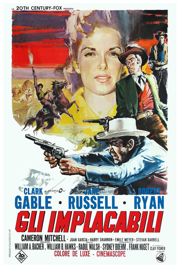 The Tall Men 1955 - Italian - Vintage Classic Movie Poster