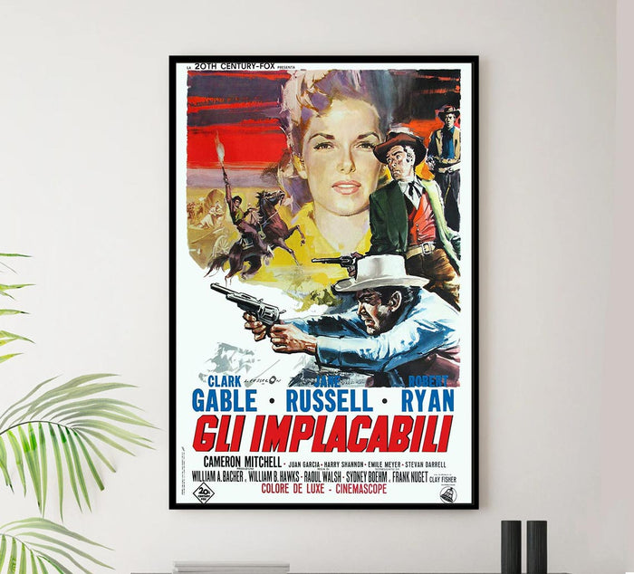 The Tall Men 1955 - Italian - Vintage Classic Movie Poster