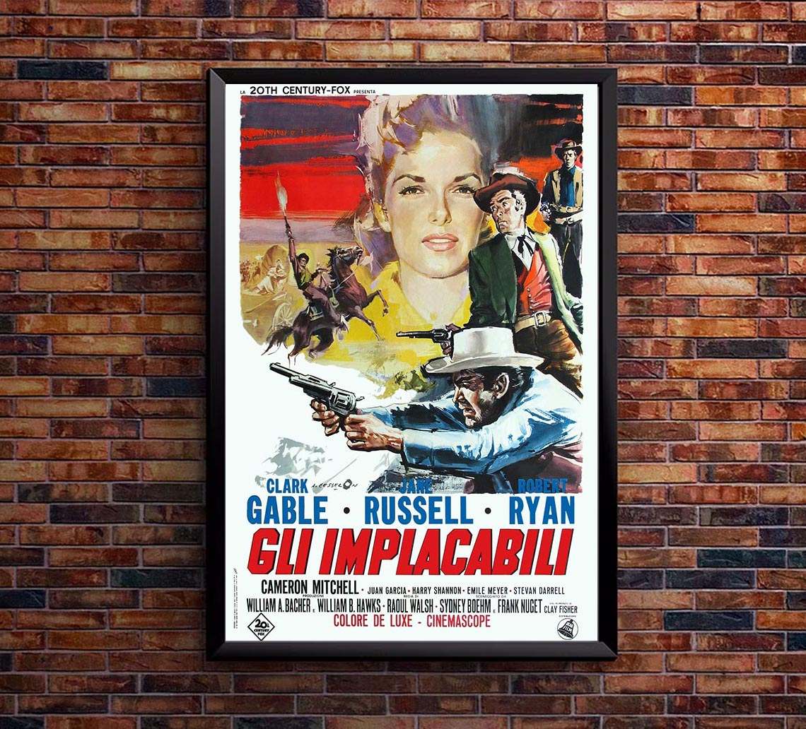 The Tall Men 1955 - Italian - Vintage Classic Movie Poster