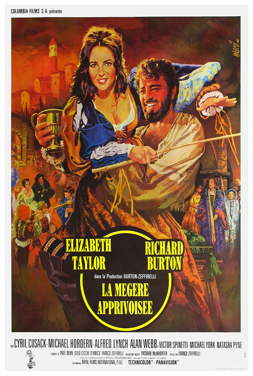 The Taming of the Shrew 1967 - Richard Burton - France - Classic Movie Poster