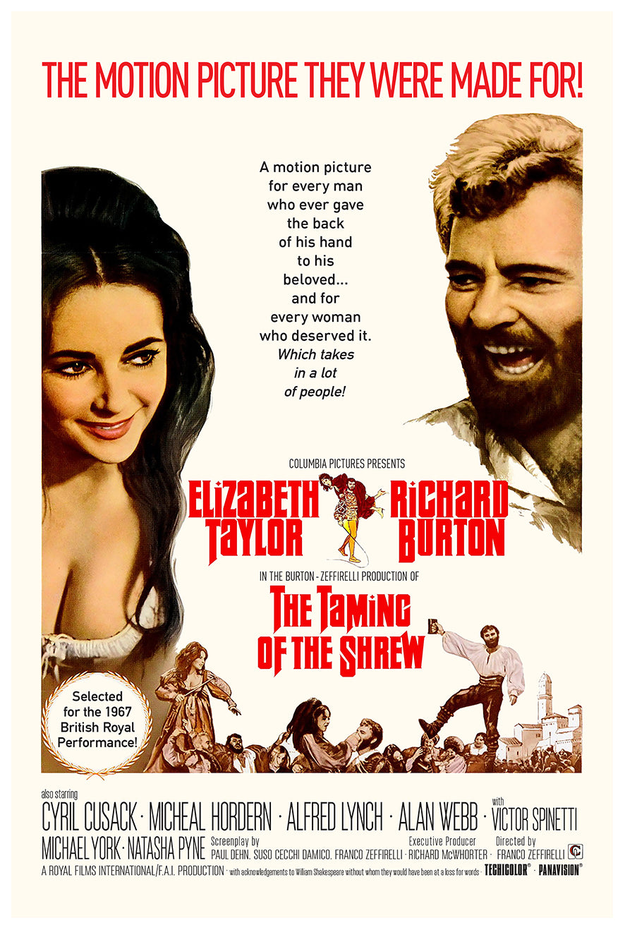 The Taming of the Shrew 1967 - Richard Burton - US 2 - Classic Movie Poster